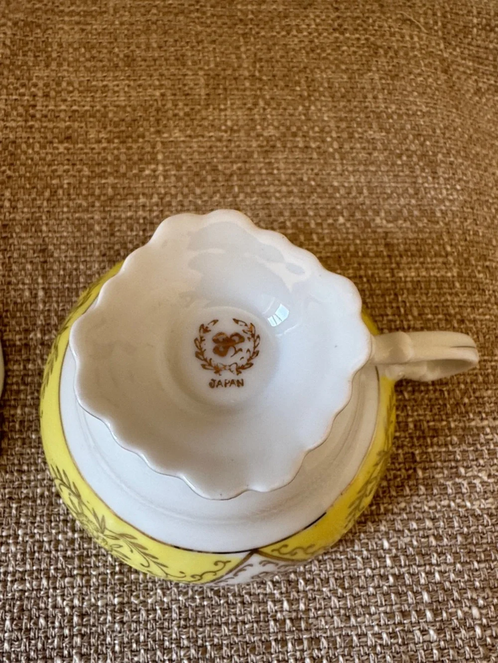 Yellow Floral Teacup and Saucer - Classic Bone China - Picture 3 of 3